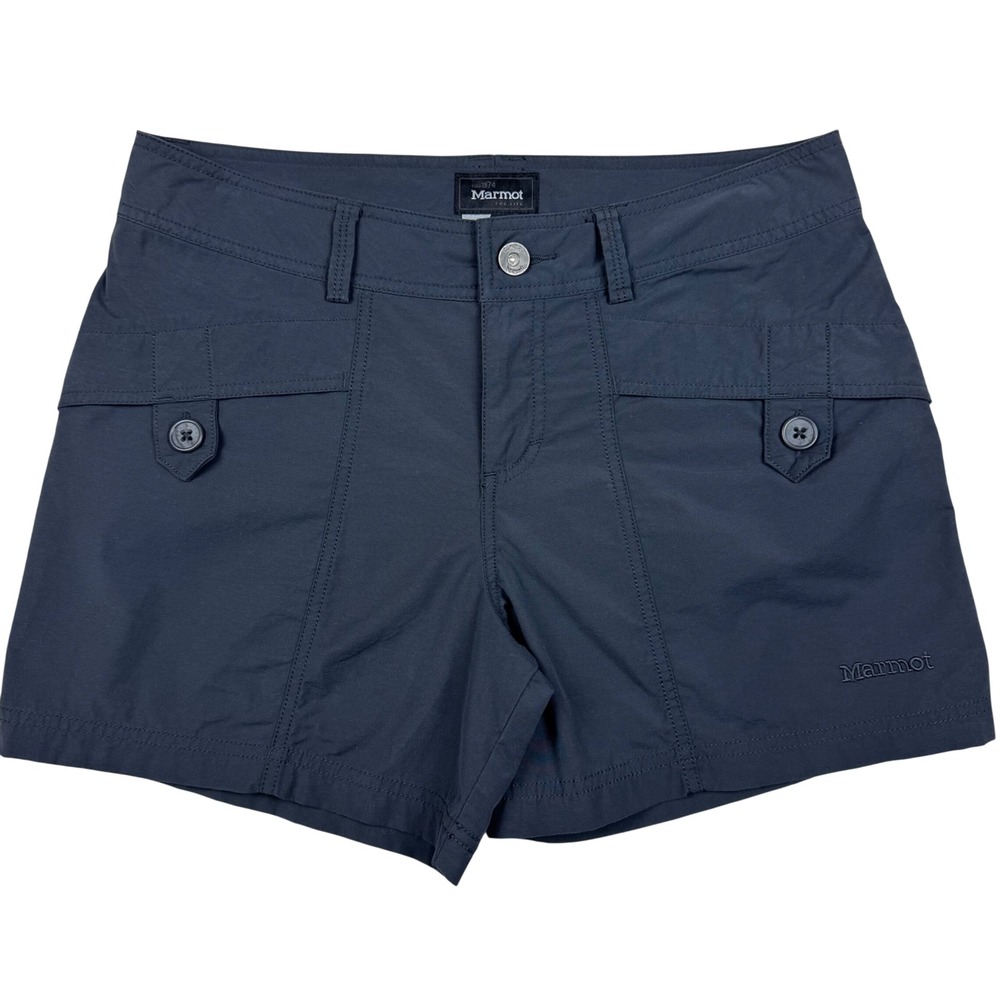 Marmot Hiking Shorts Utility Gorpcore Outdoors‎ Womens 8 Slate Gray Pockets Chic